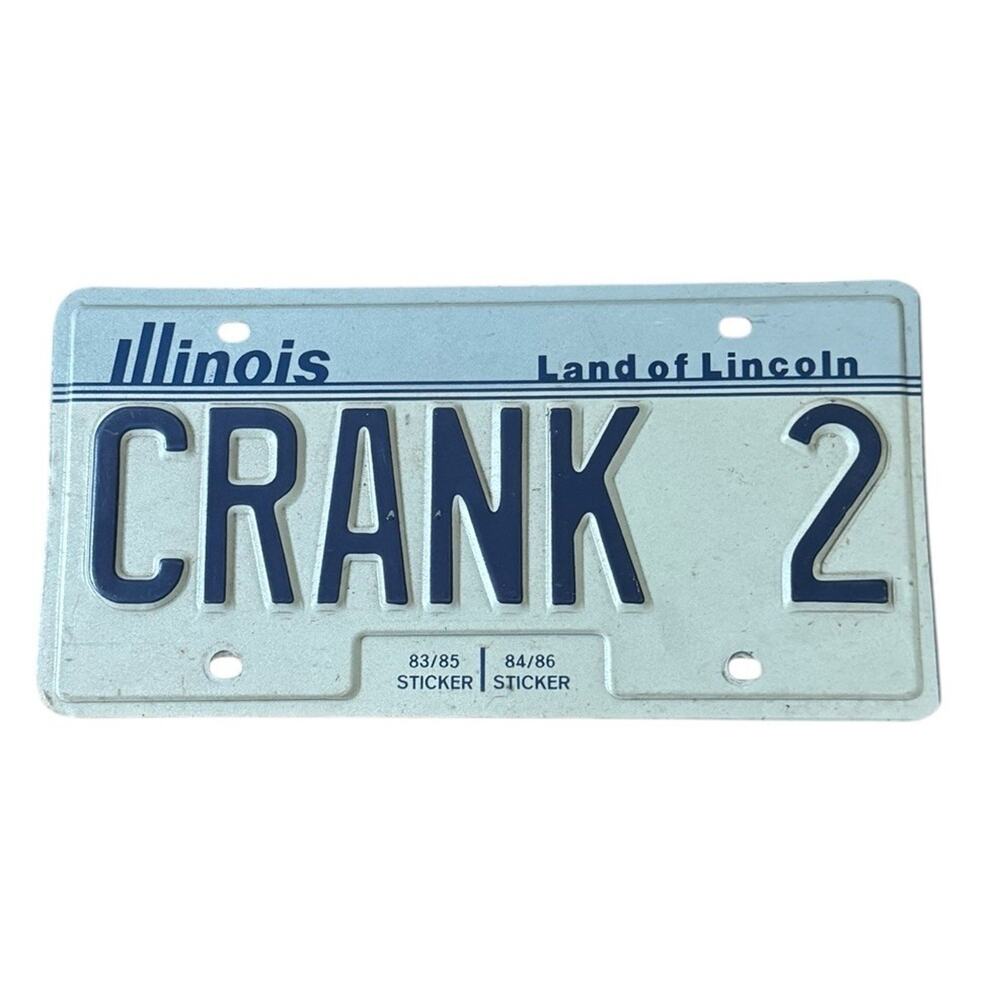 Crank 2 Illinois License Plate 83/85 84/86 No Sticker Automobile Tags ALPCA